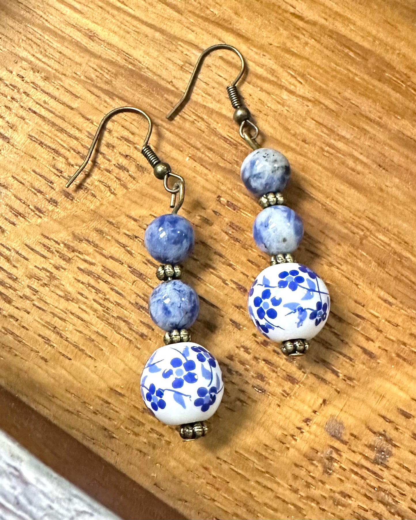 Blue Bead Dangle Mally Earring