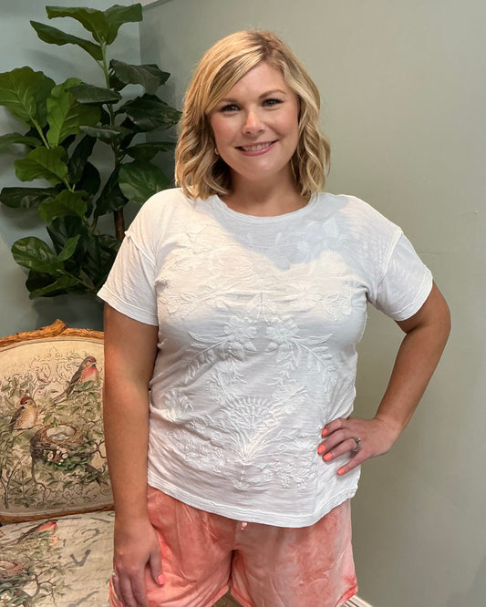 Embroidered Detail Cotton Tee