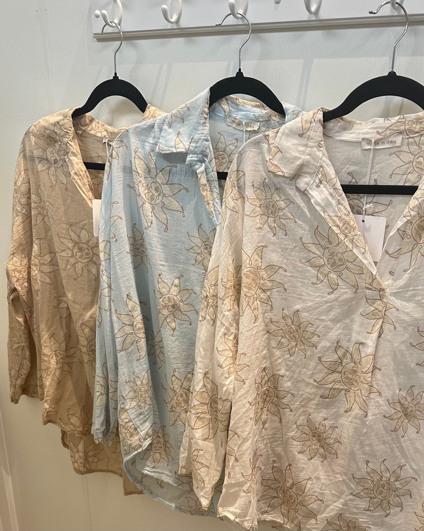 Glitter Sun Printed Cotton Blouse