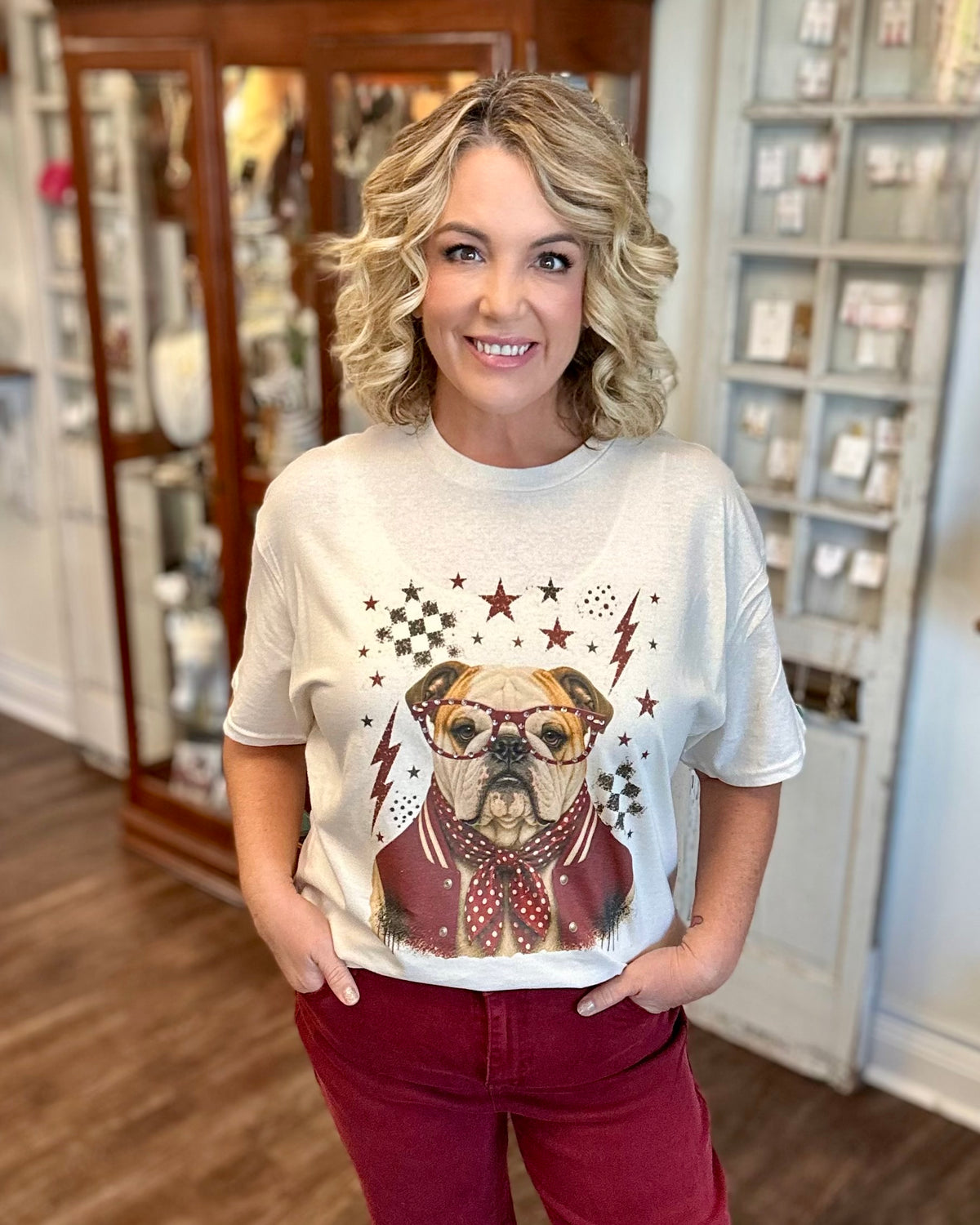 Bulldog Spirit Tee with Rhinestones