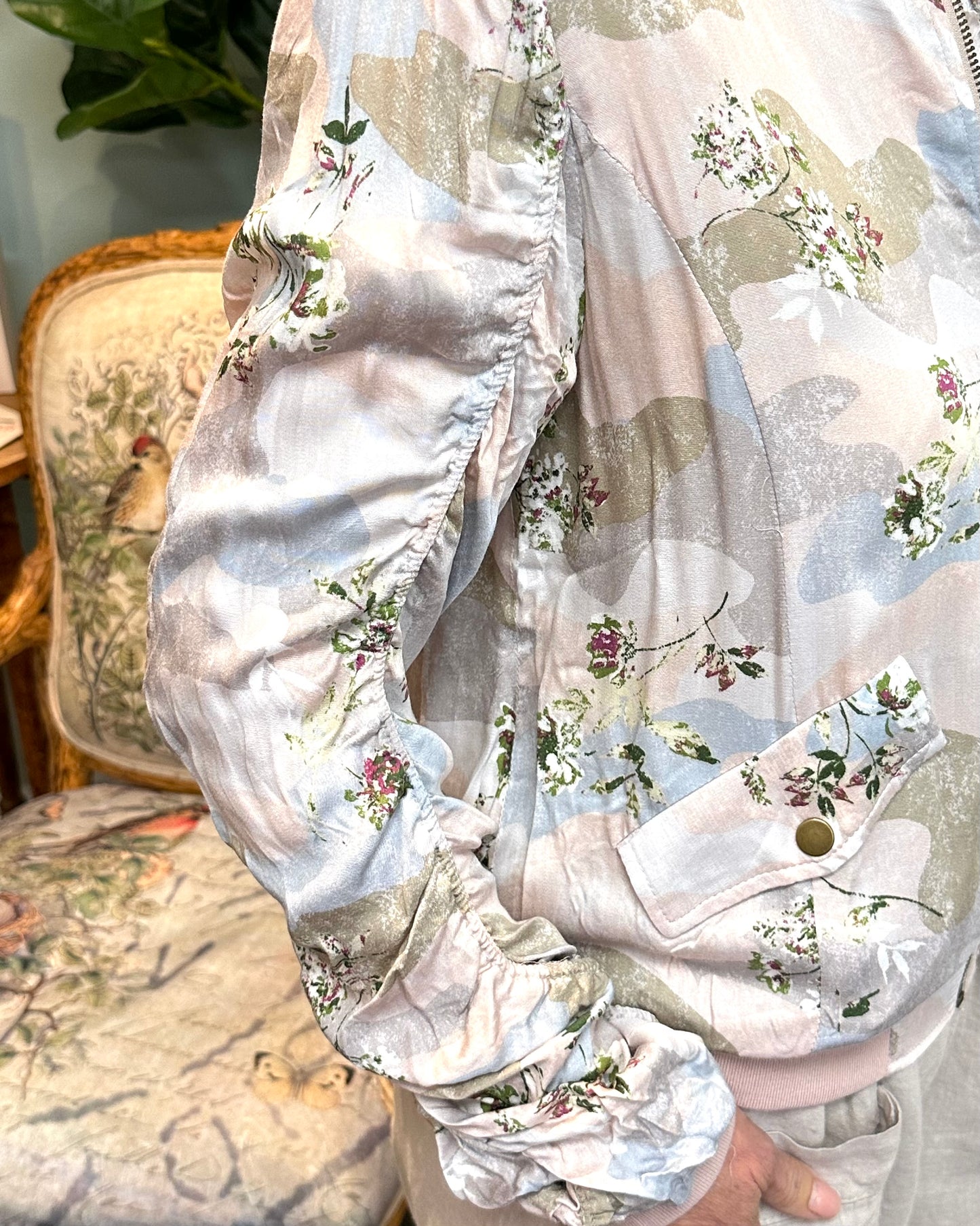 Silky Rose Bomber Jacket