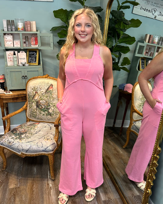 Pink Mineral Wash Jumpsuit