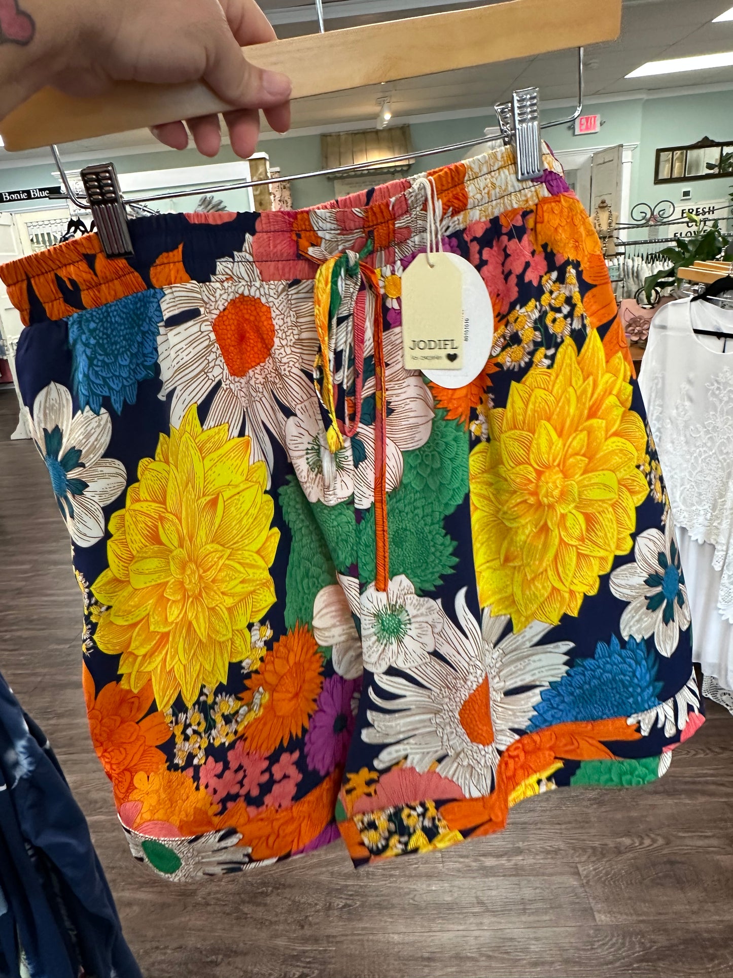 Multi Color Floral Dress Shorts