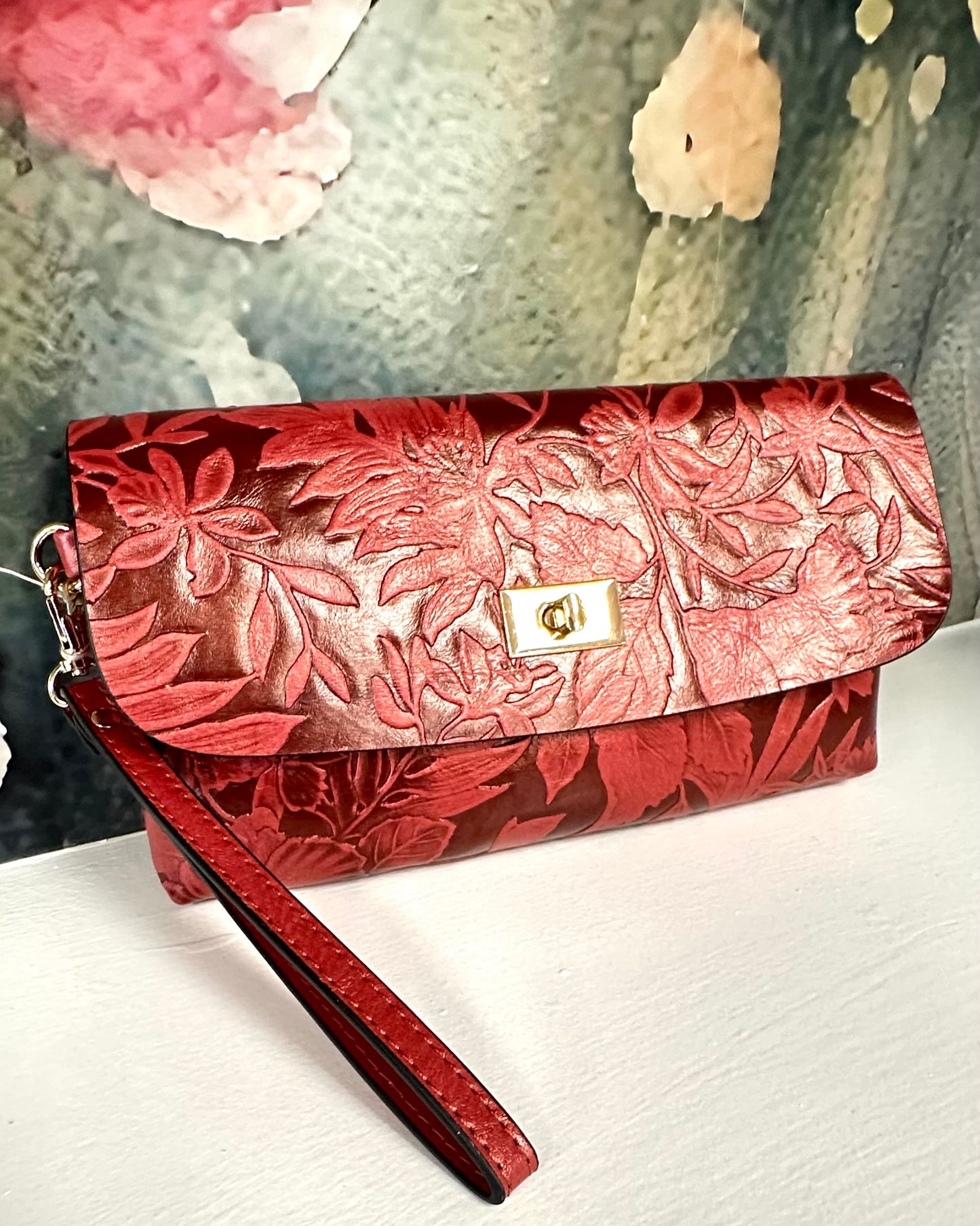 Sarita Embossed Floral Crossbody