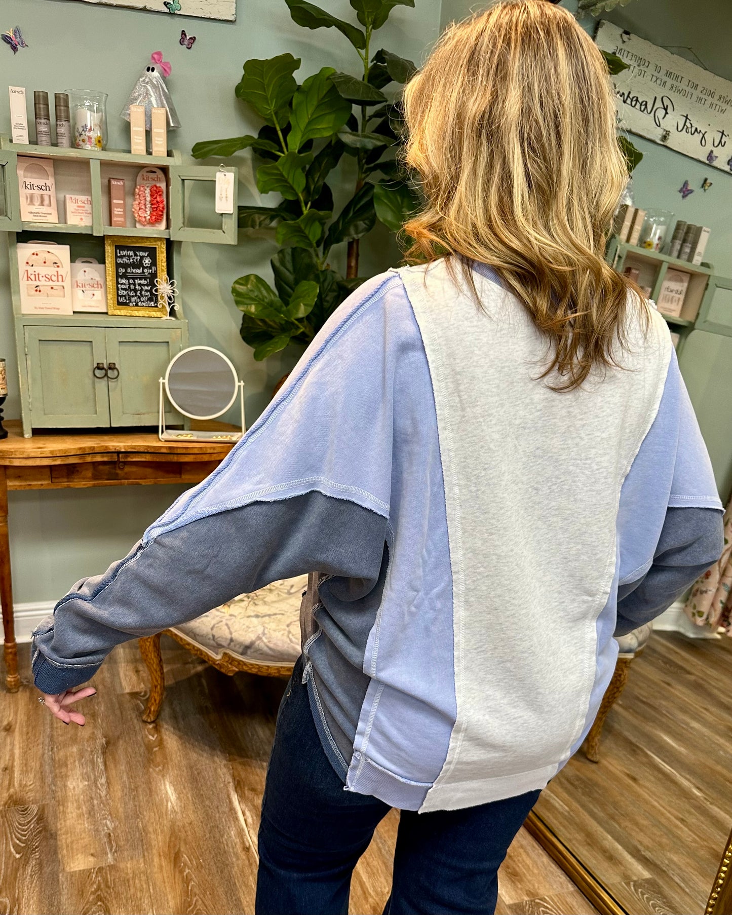Mineral Wash Dolman Sleeve Pullover