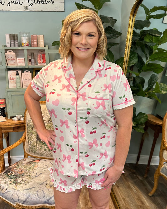 Cherry and Floral Pajama Sets