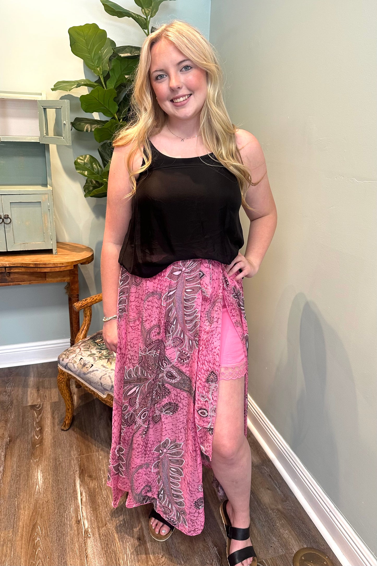 Silk Paisley Skirt