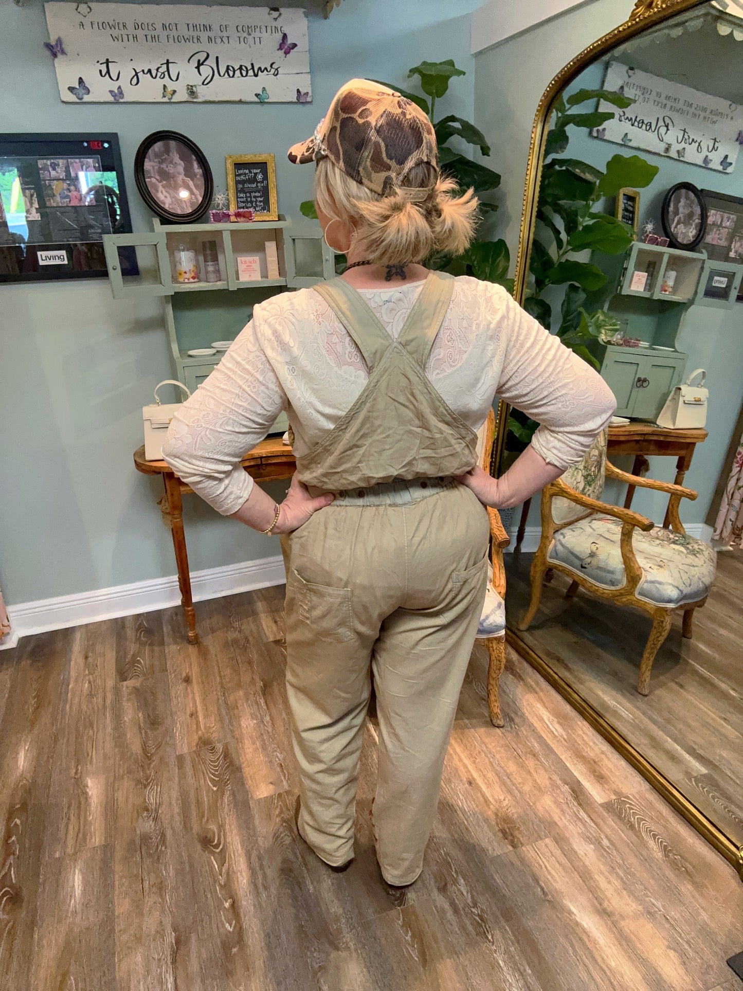 Patchwork Coveralls - Khaki