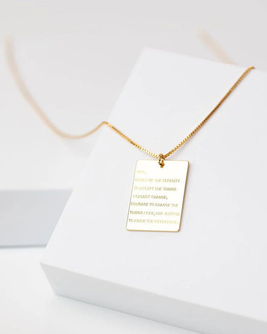 Serenity Prayer Gold Necklace