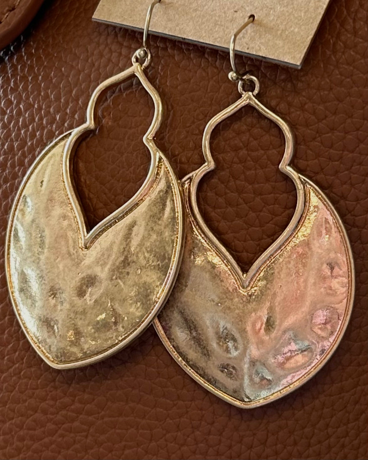 Gold Arabesque Hammered Earring