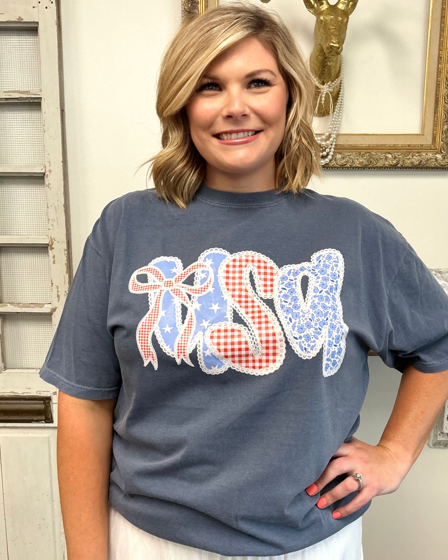 USA Shabby Denim Tee