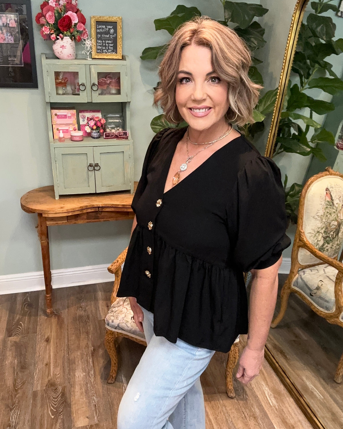 Black Peplum Top