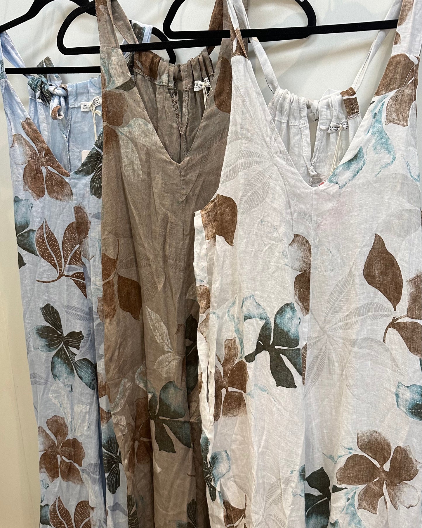 Floral Print Linen Romper