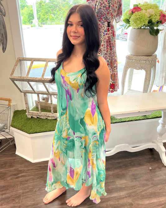 Green Floral Dress