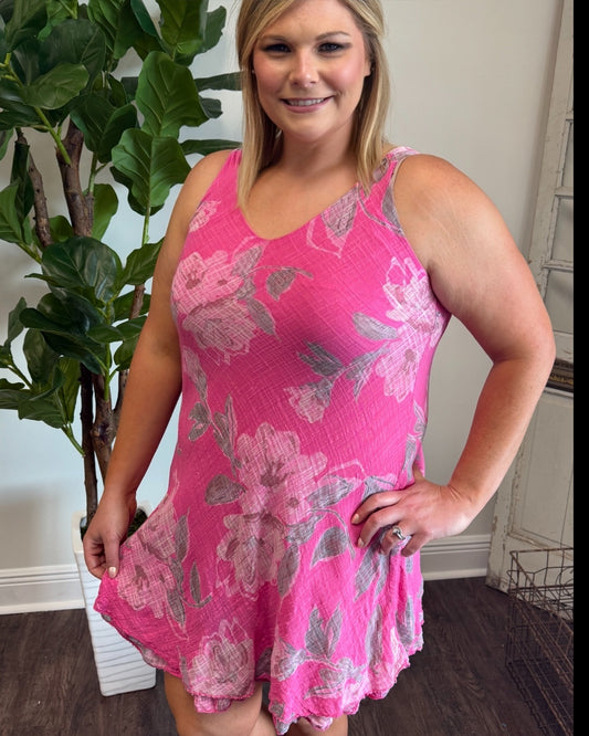 Floral Cotton A-Line Dress