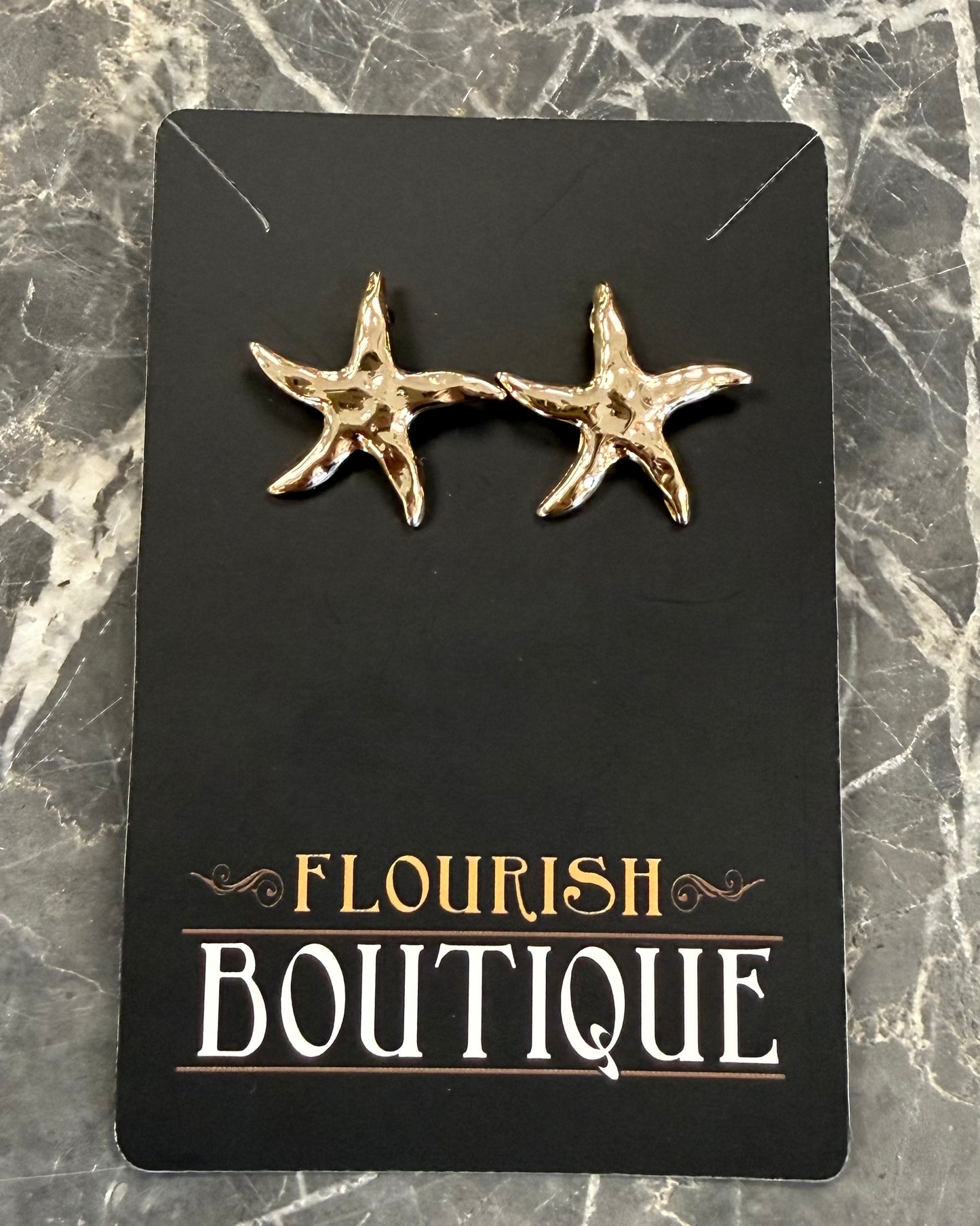 Hammered Starfish Stud Earrings