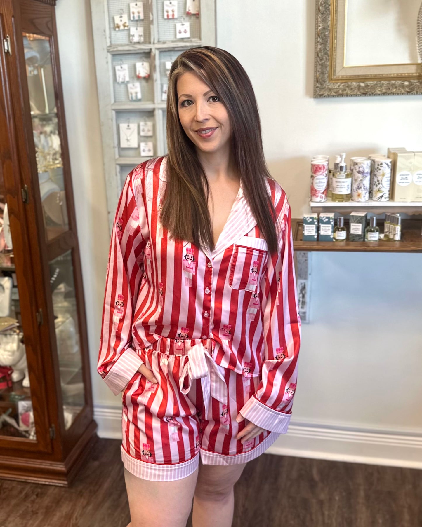 Striped Nutcracker Short Pajama Set