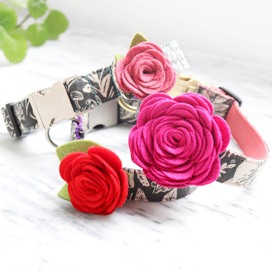Rose Flower Dog Collar Acessory