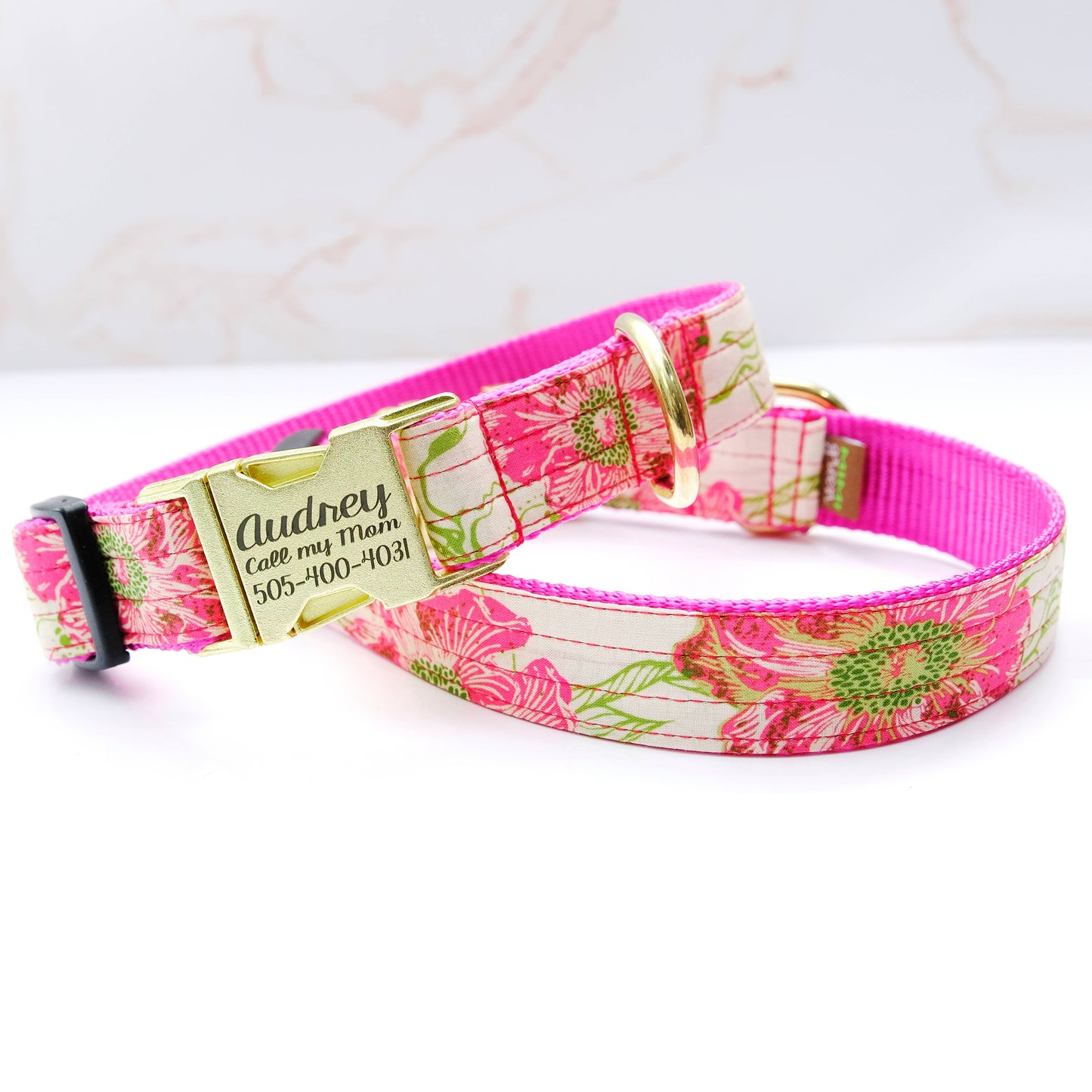 "Audrey" Floral Voile Dog Collar