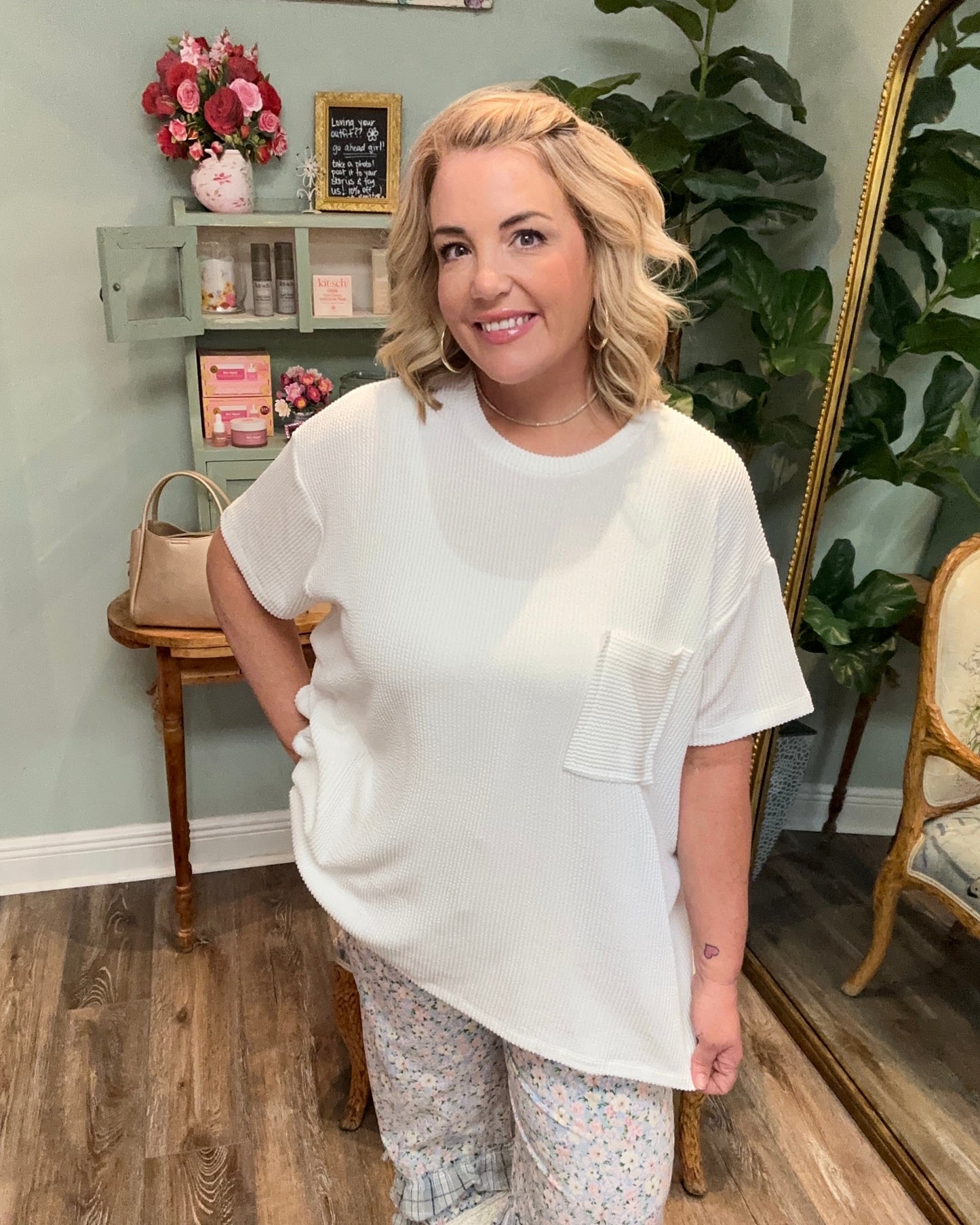 Textured Pocket Top