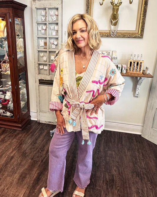 Embellished Cotton Cardigan