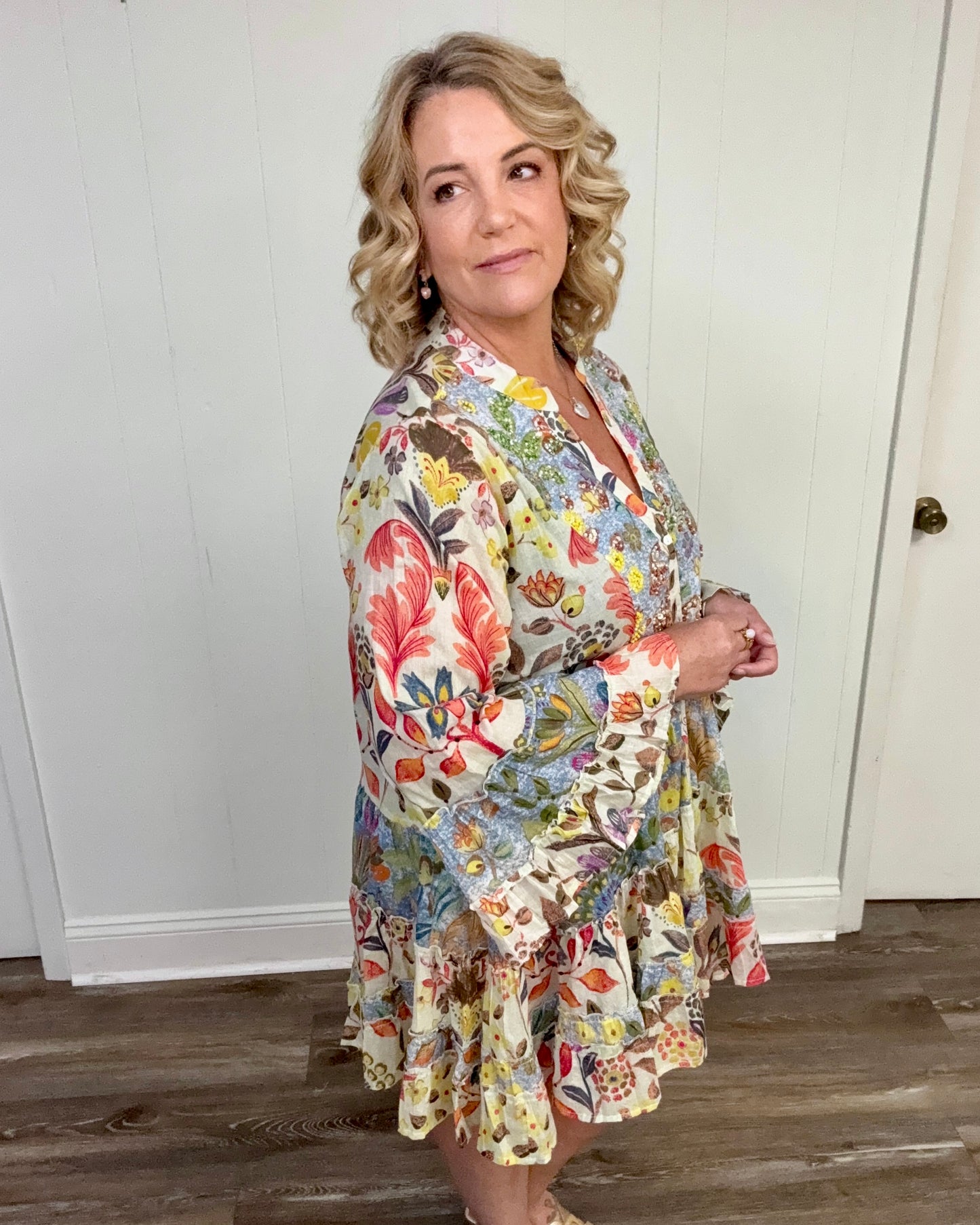 Multi Print Tiered Dress
