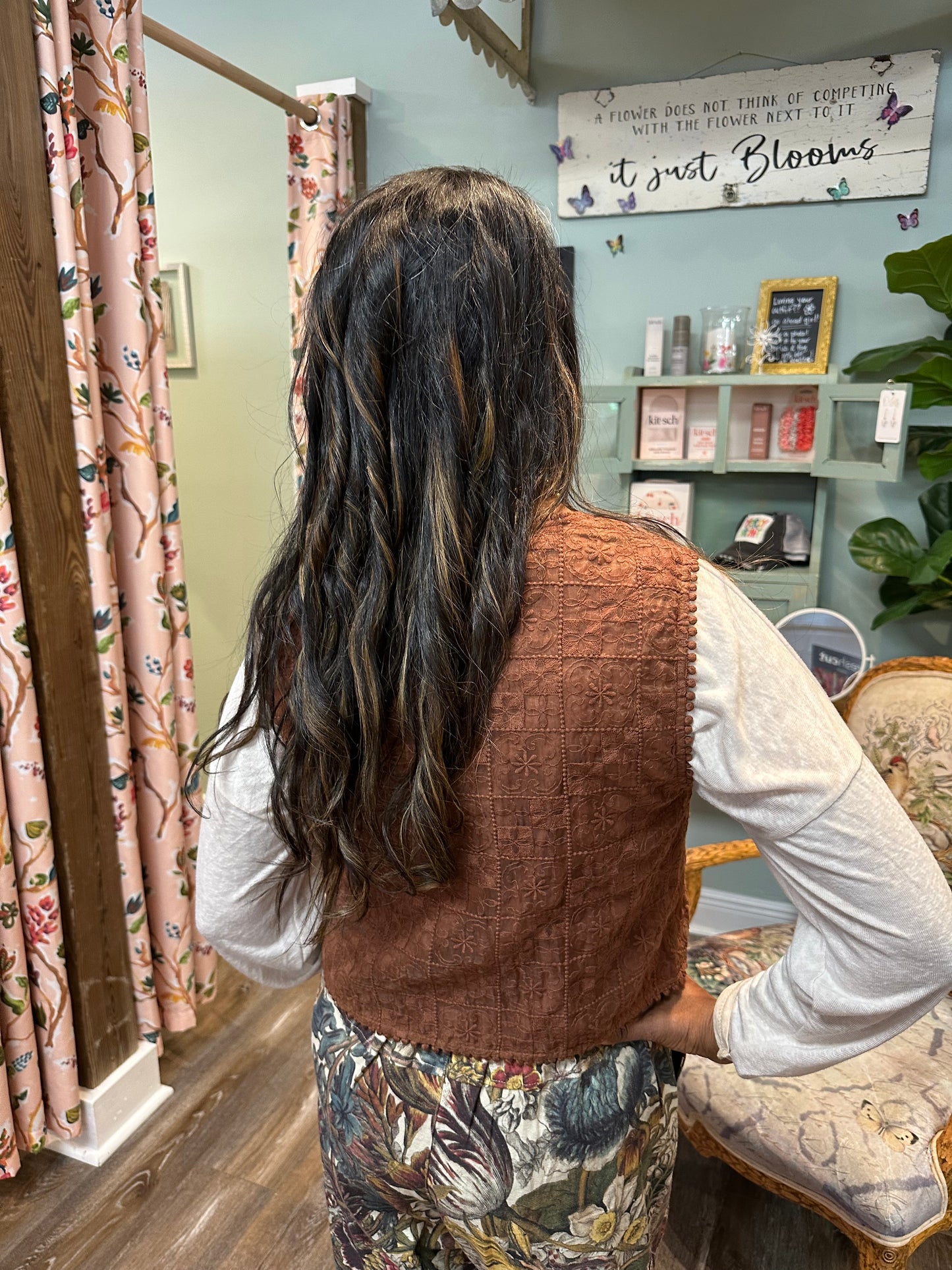 Mocha Lace Eyelet Vest