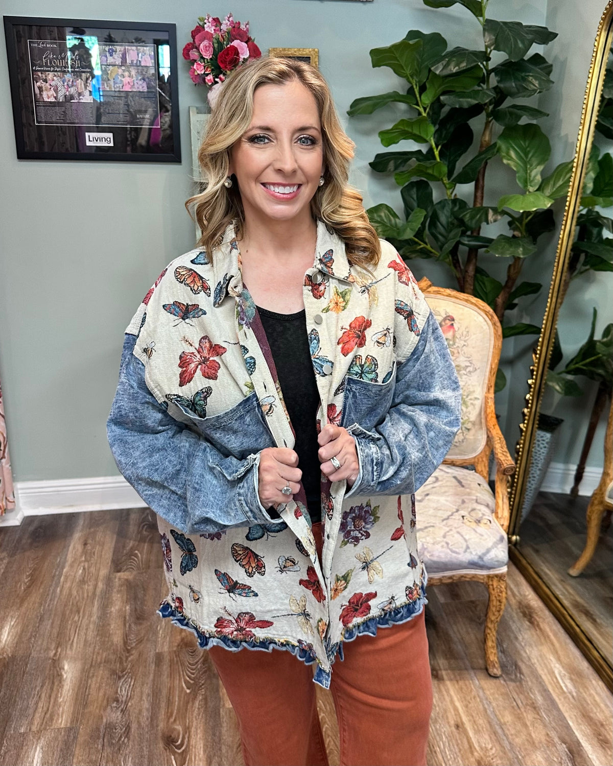 Jacquard Tapestry Butterfly Jacket