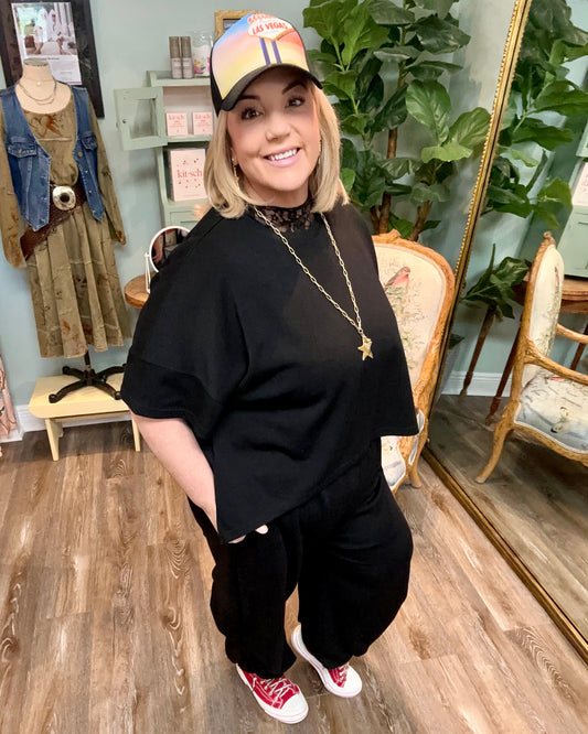 Black Harem Pant Set