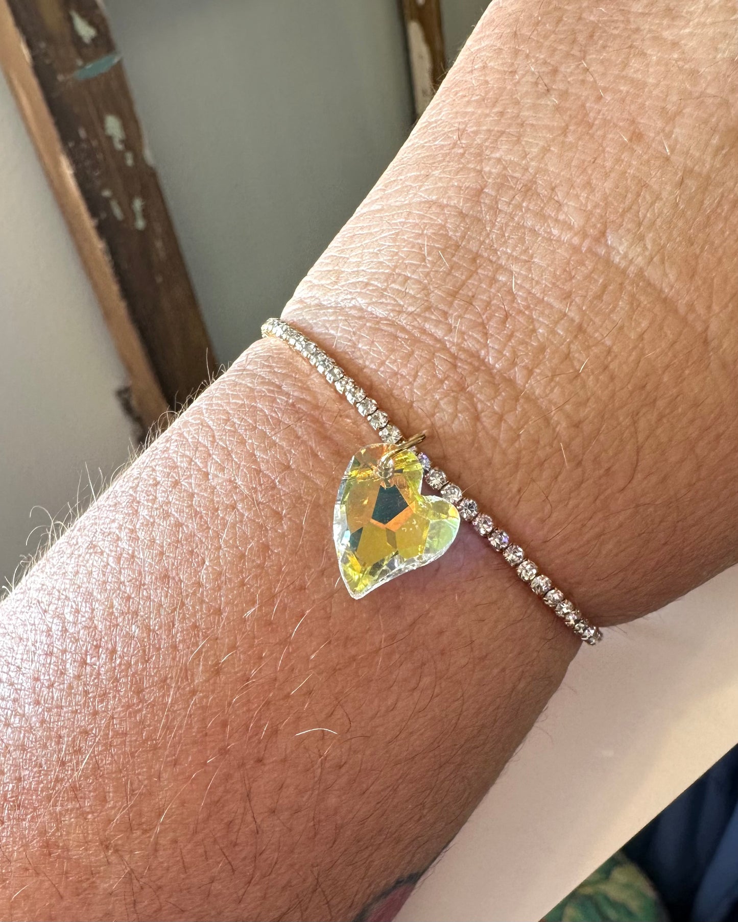 Heart Charm Tennis Bracelet