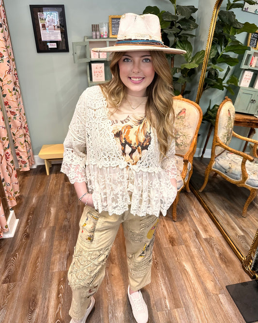 Crochet Floral Cardigan