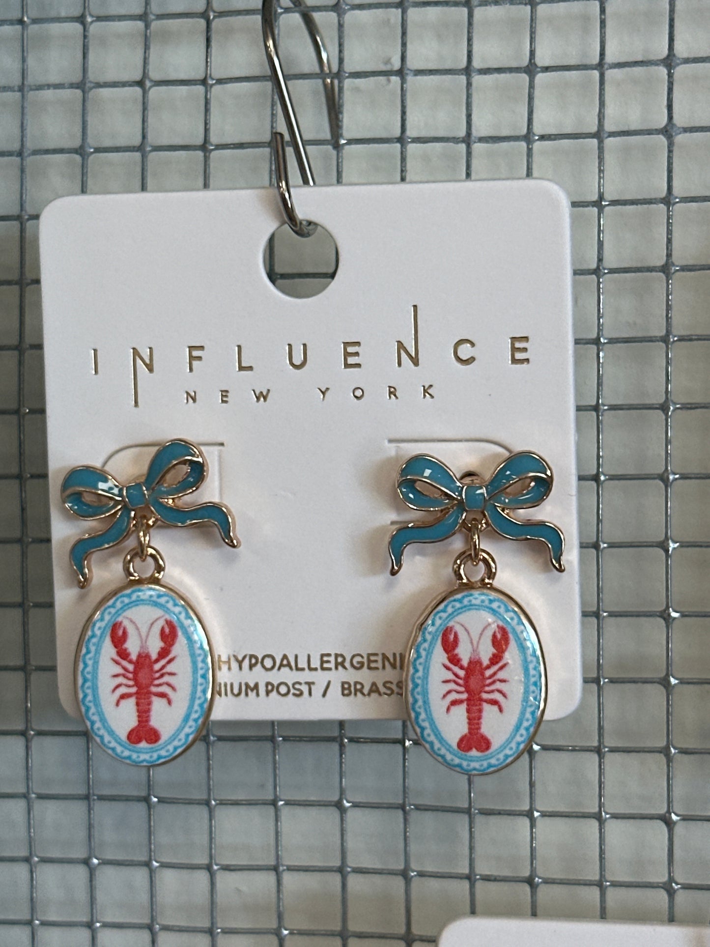 Coastal Drop Earrings with Bow - Metal