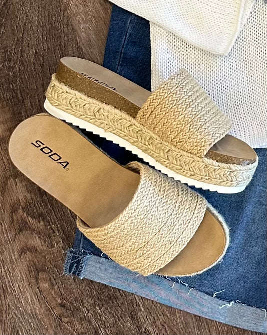 Beige Jute Padded Shoe