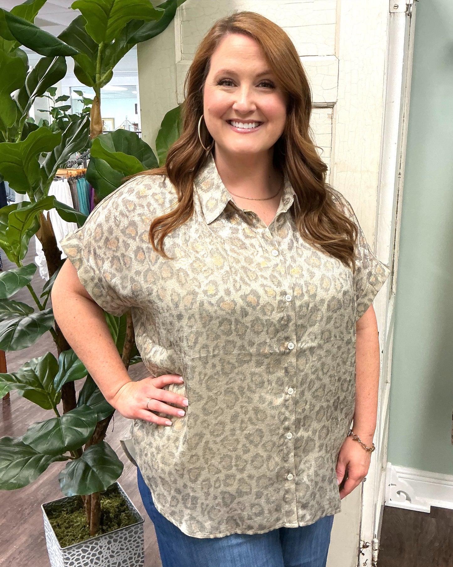 Shimmer Leopard Top