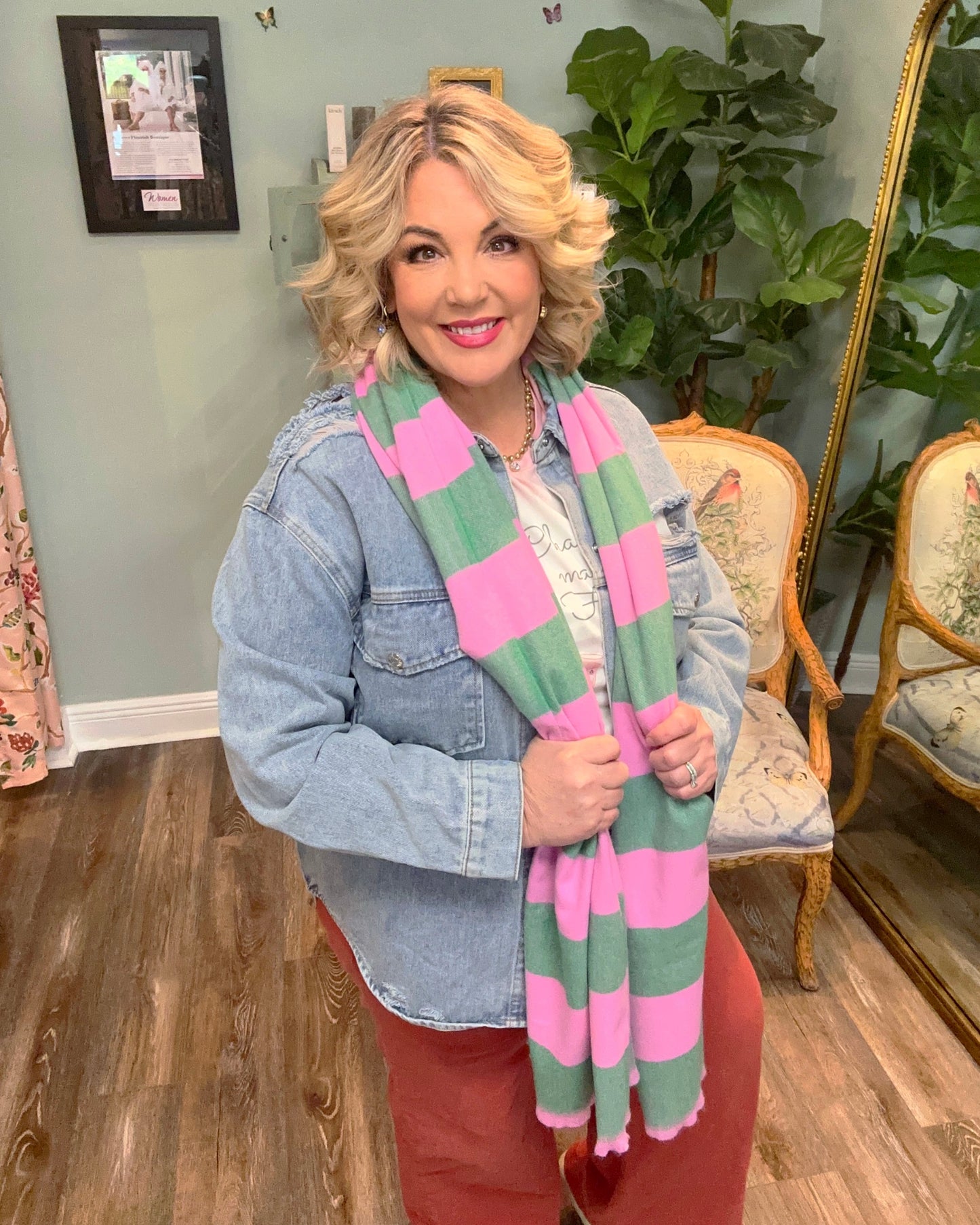 Calypso Scarf Pink & Green