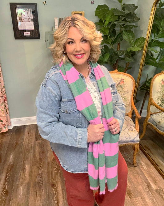 Calypso Scarf Pink & Green