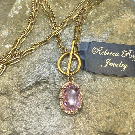 Toggle Necklace with Crystal Eclat Pendant