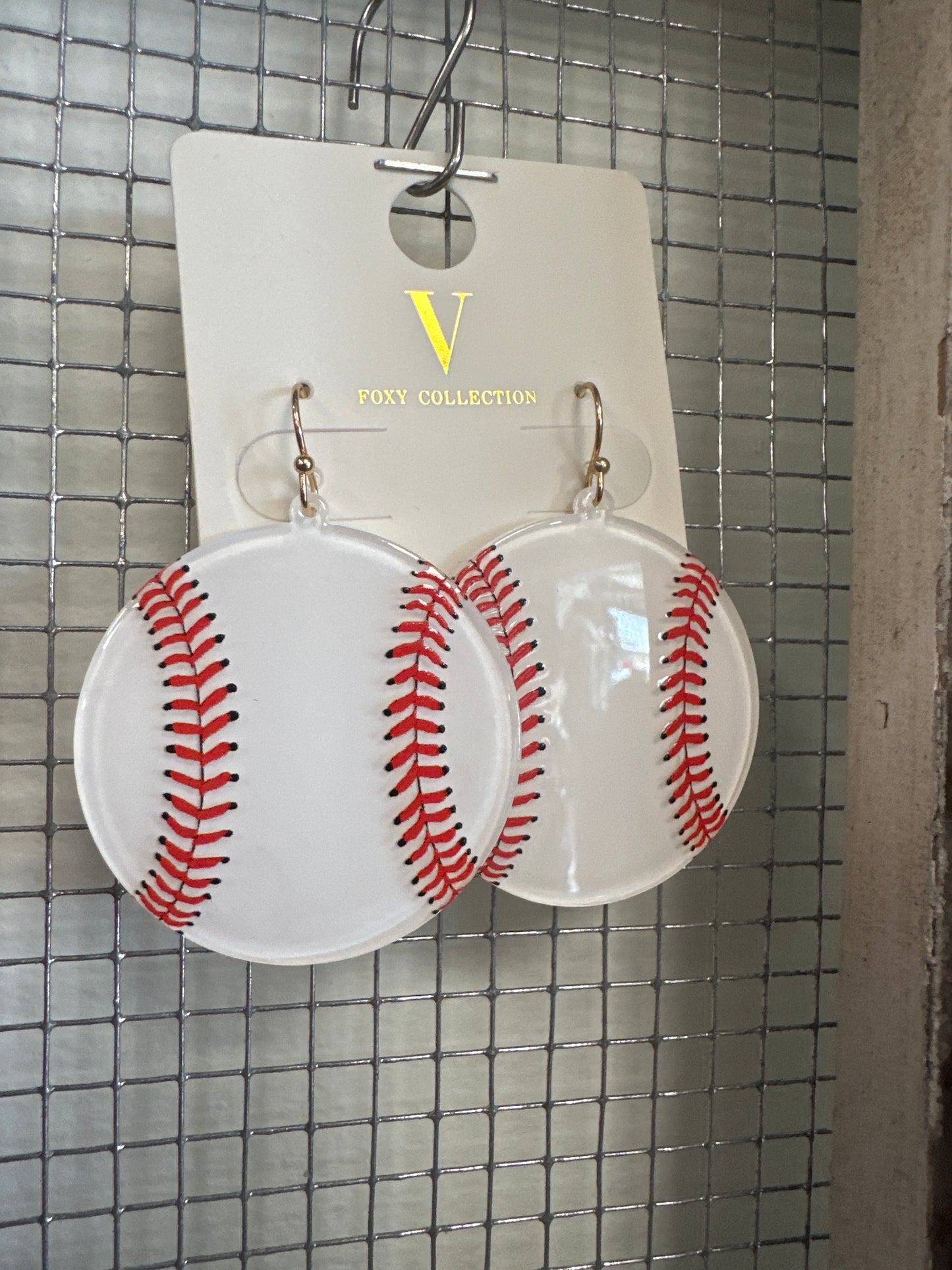 Acrylic Baseball Earrings