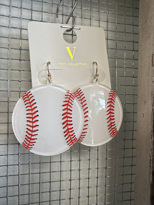 Acrylic Baseball Earrings