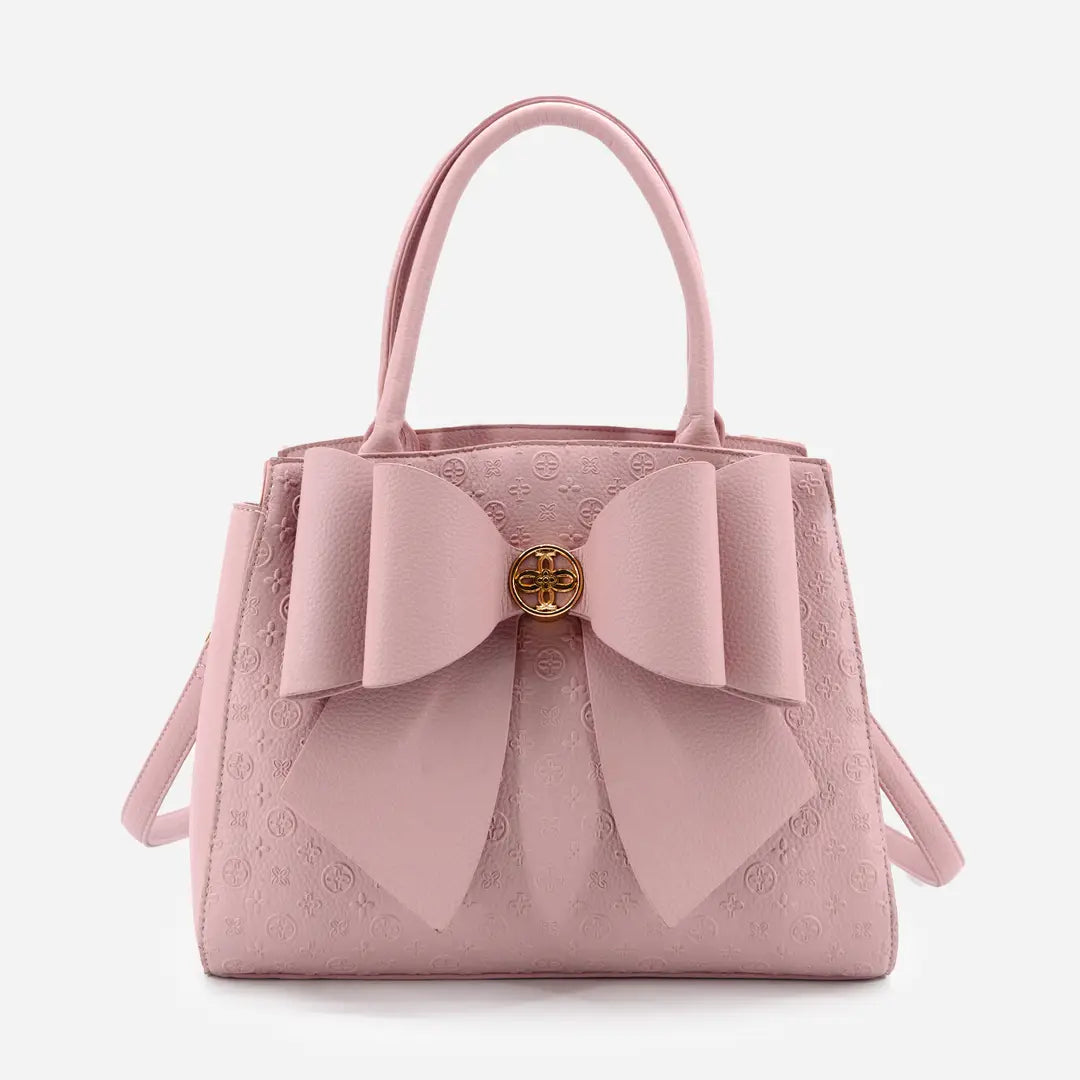 Elegance Large Bow Handbag - Blush