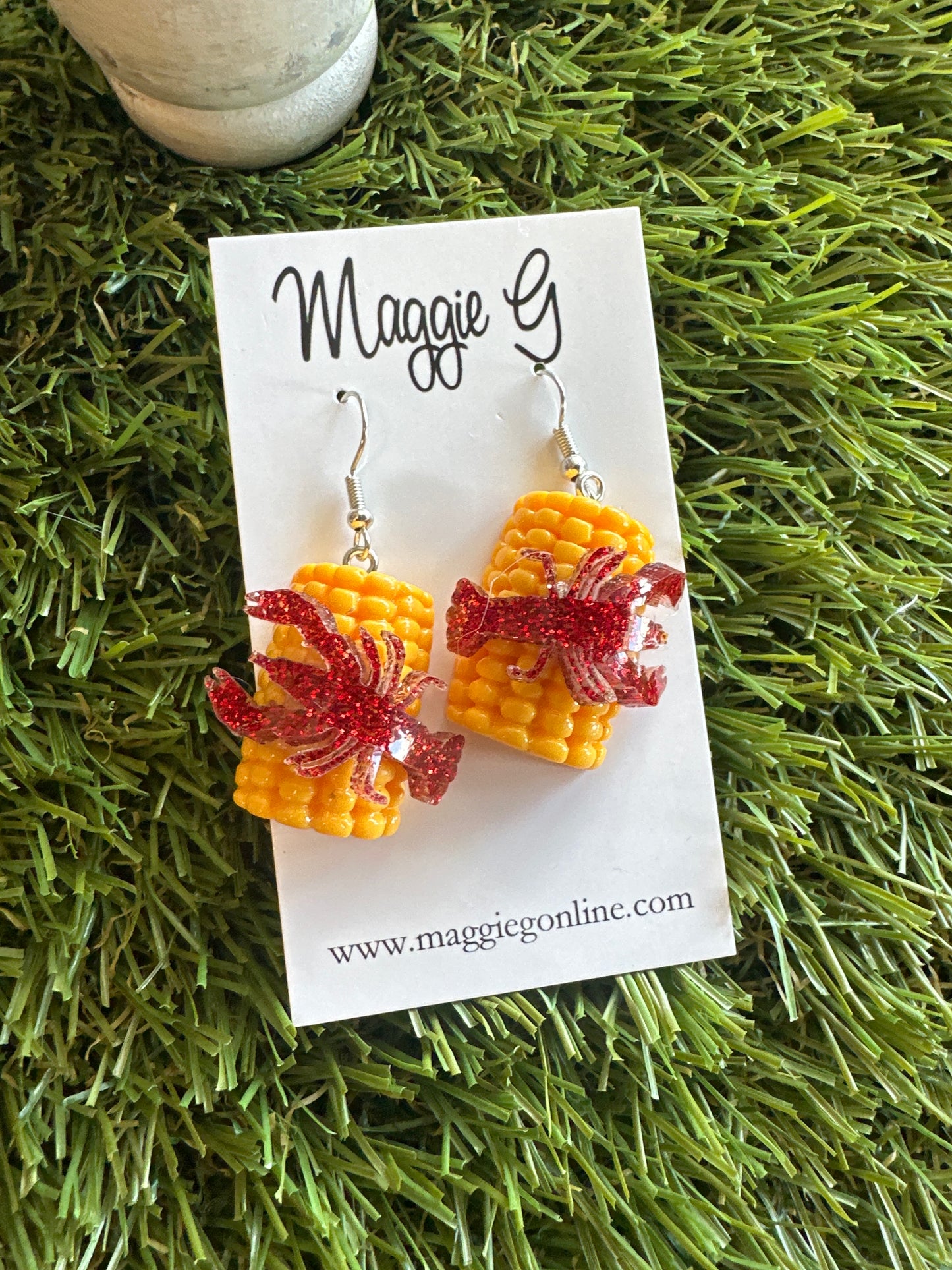 Crawfish and Corn Earrings
