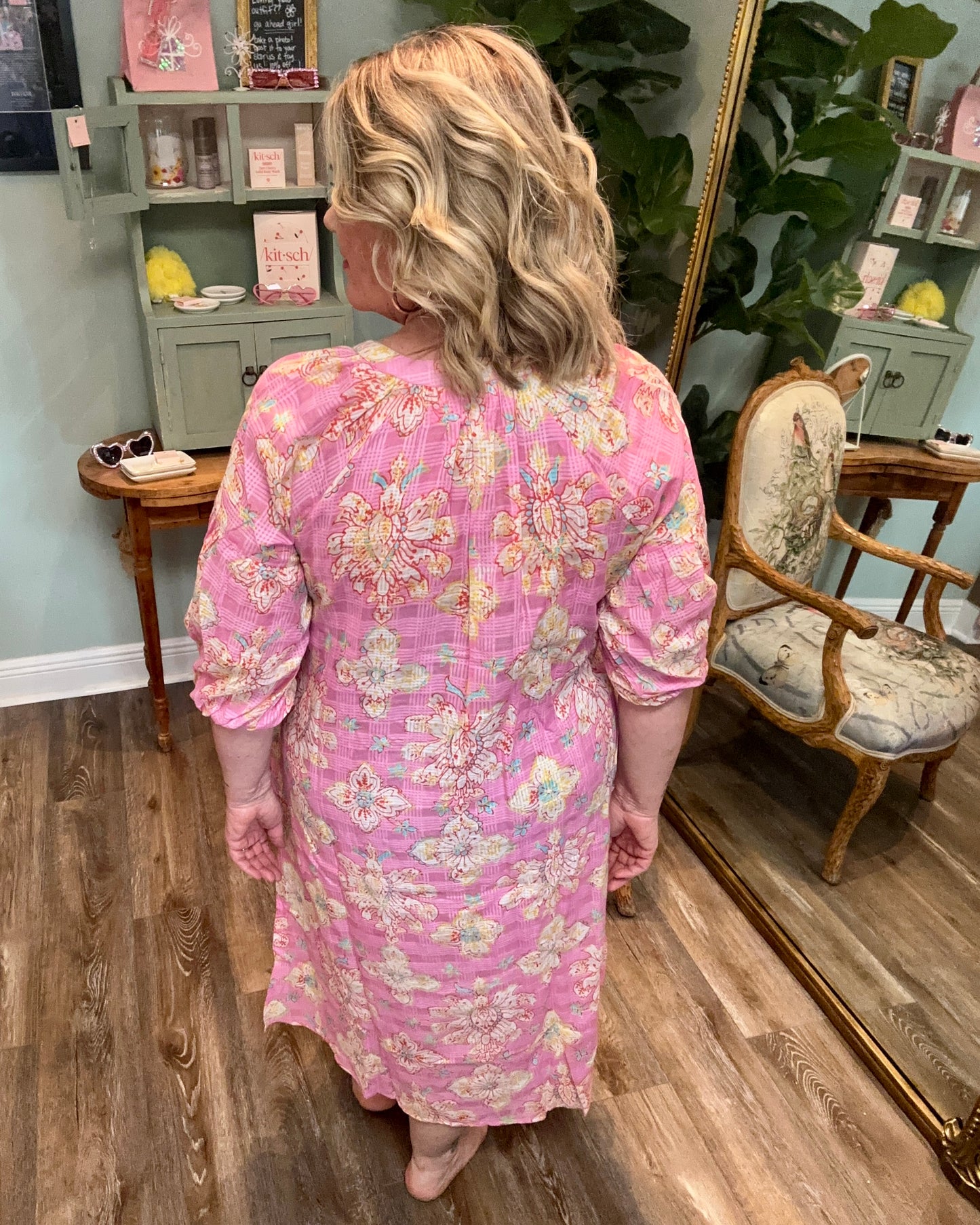 Pink Multi Button Down Maxi