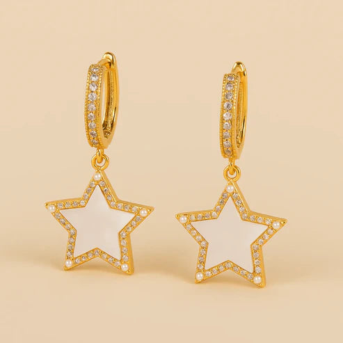 Mother-of-Pearl Star Earrings