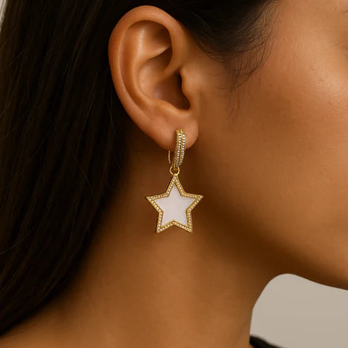 Mother-of-Pearl Star Earrings