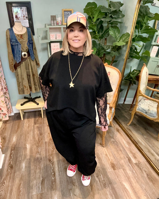 Black Harem Pant Set