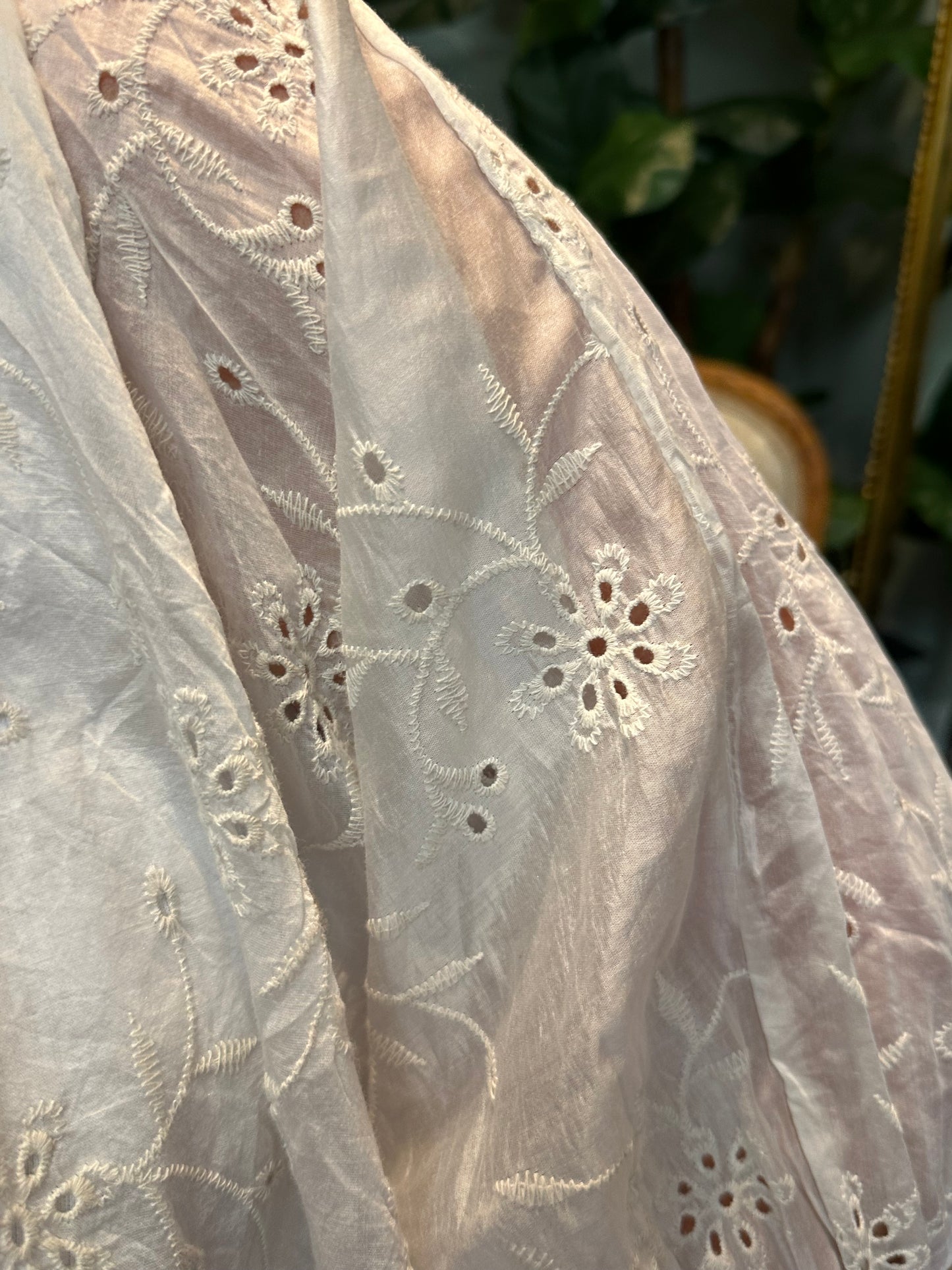 Cotton Eyelet Button Up