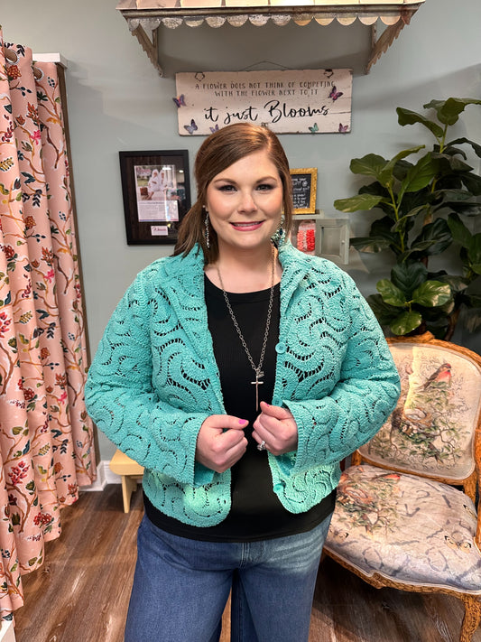Crochet Jacket - Green