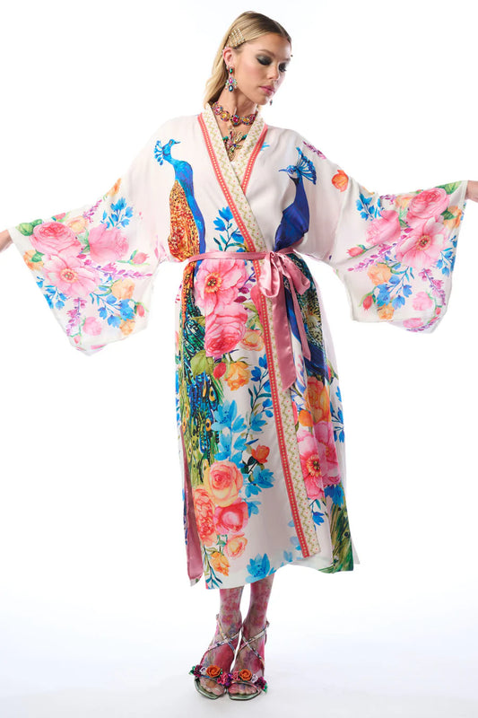 Blossom Fantasy Kimono - Peacock Print