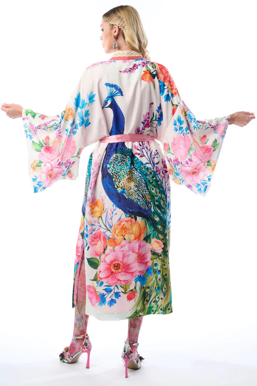 Blossom Fantasy Kimono - Peacock Print