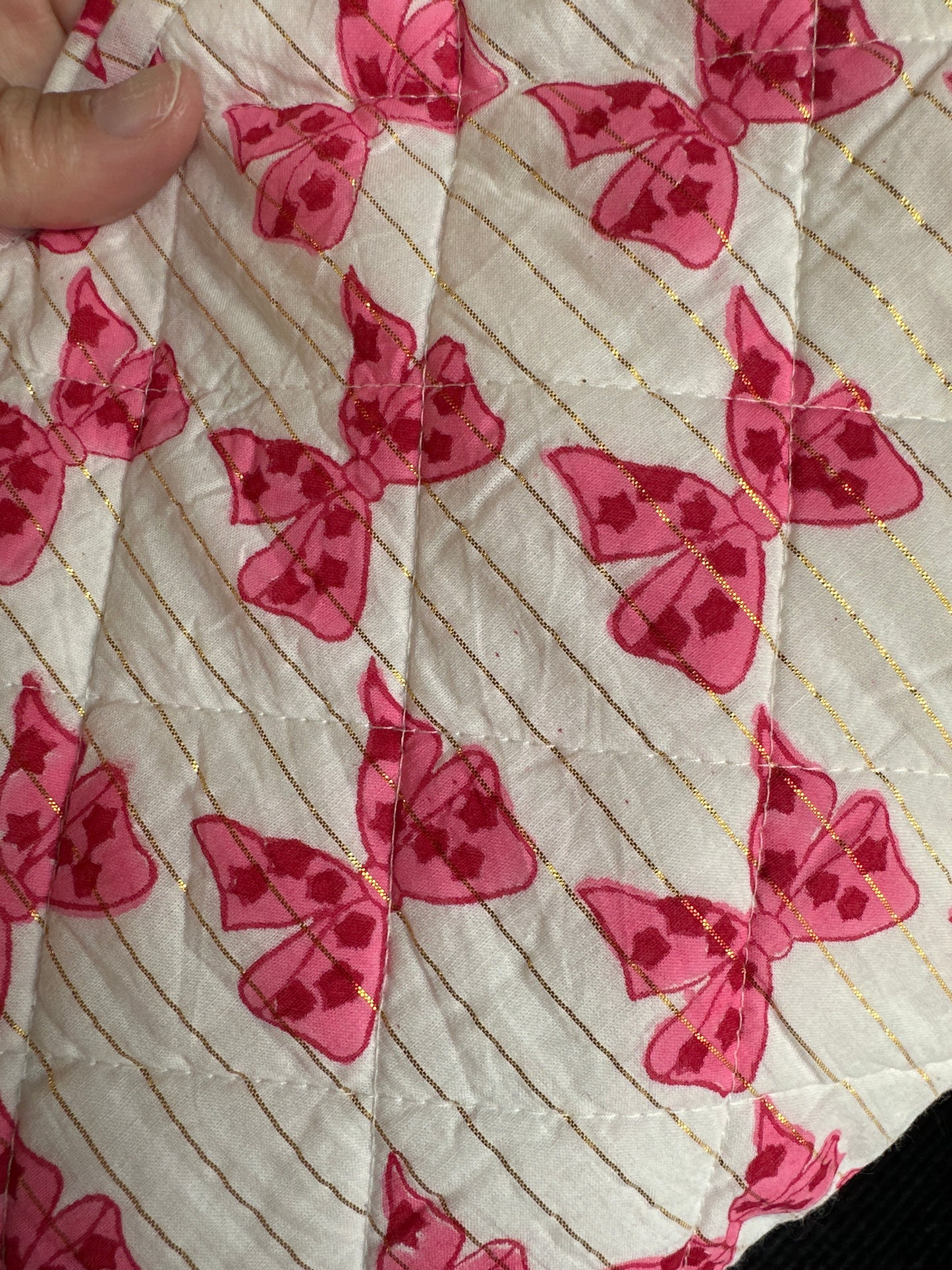 Quilted Pink Bow Multi-Purpose Bag